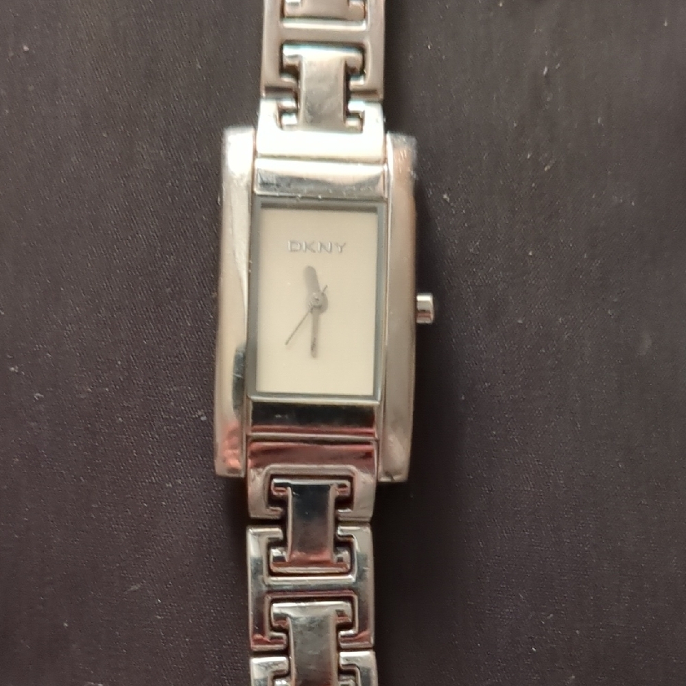 DKNY Silver Rectangular Watch